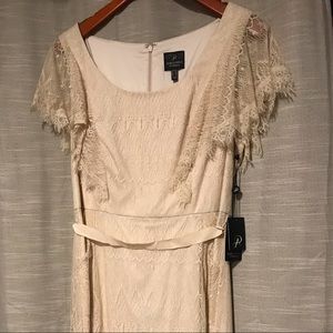 Almond color  Adrianna Papell cocktail dress Sz 16